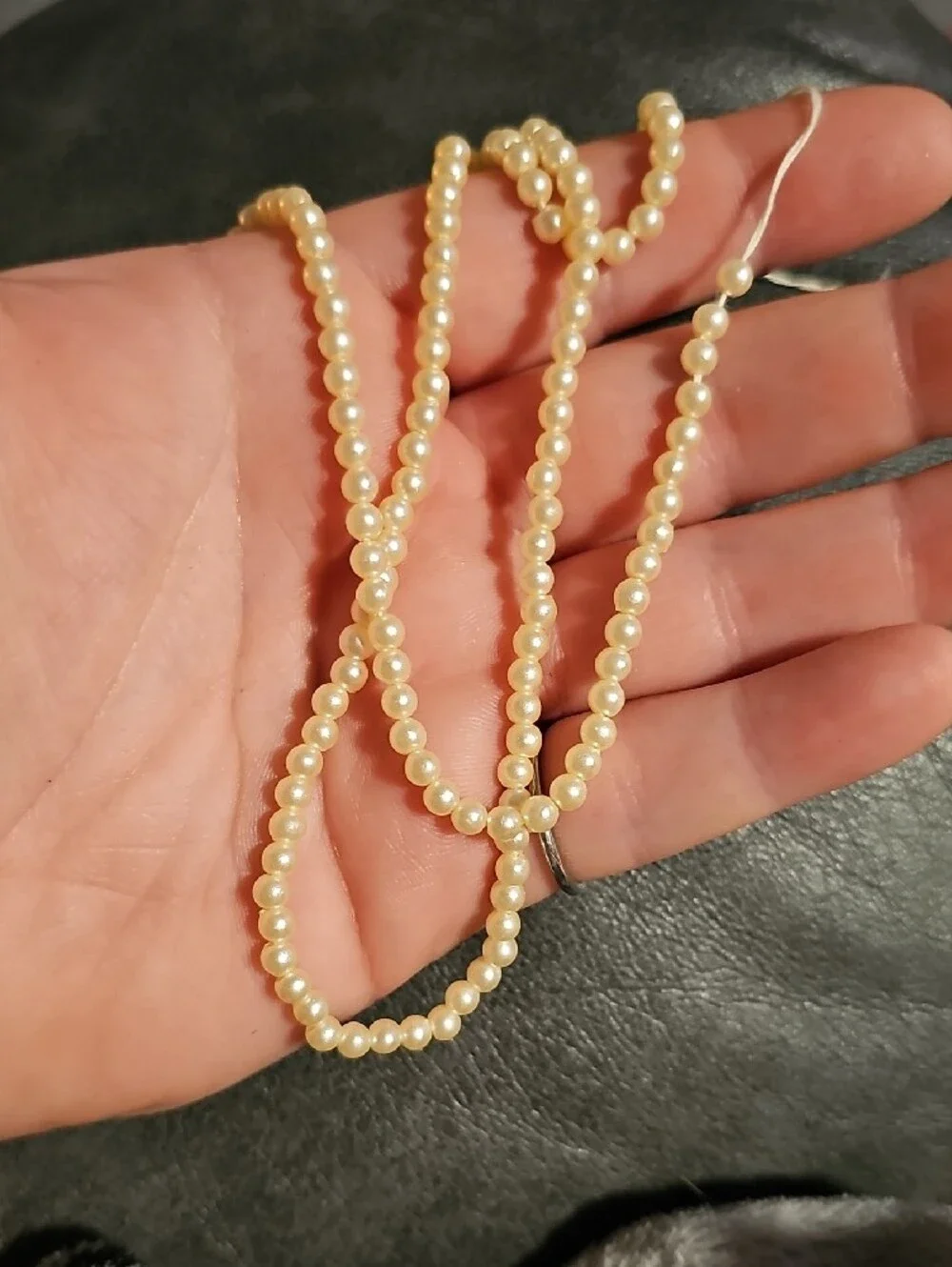 Vintage Genuine Small Seed Pearl Strand 2.5–3mm Cream White Jewelry Making Beads